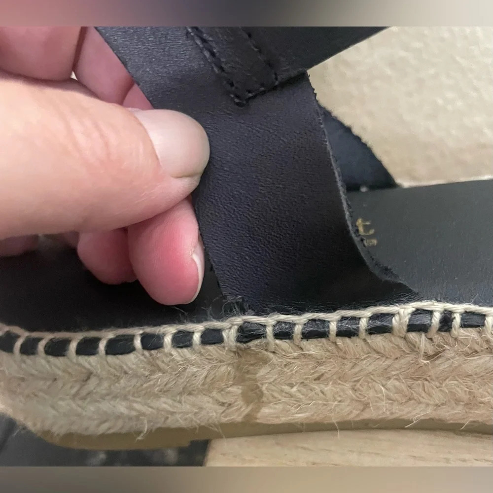 Paseart Women’s Leather Ankle Wrap Espadrille Sandals Size 40 US 9 Made in Spain - Picture 6 of 11
